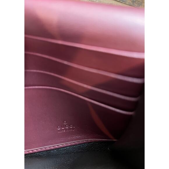 GUCCI Women’s OPHIDIA CONTINENTAL WALLET With Purple Leather Trim & Heart Charms - Picture 6 of 14